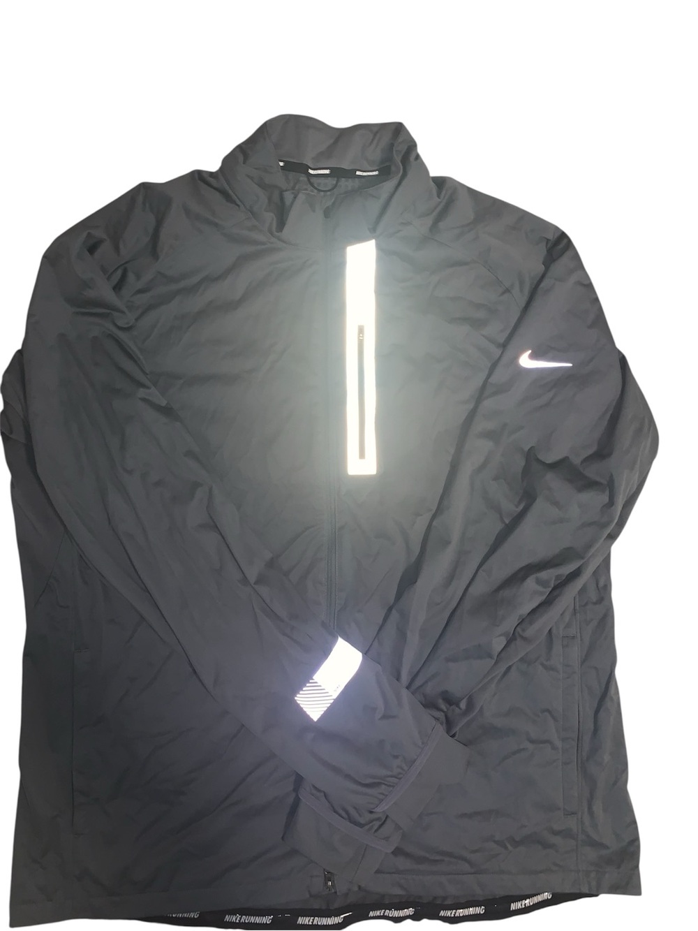 Nike Black Windbreaker Jacket with Reflective Accents BRAND NEW !